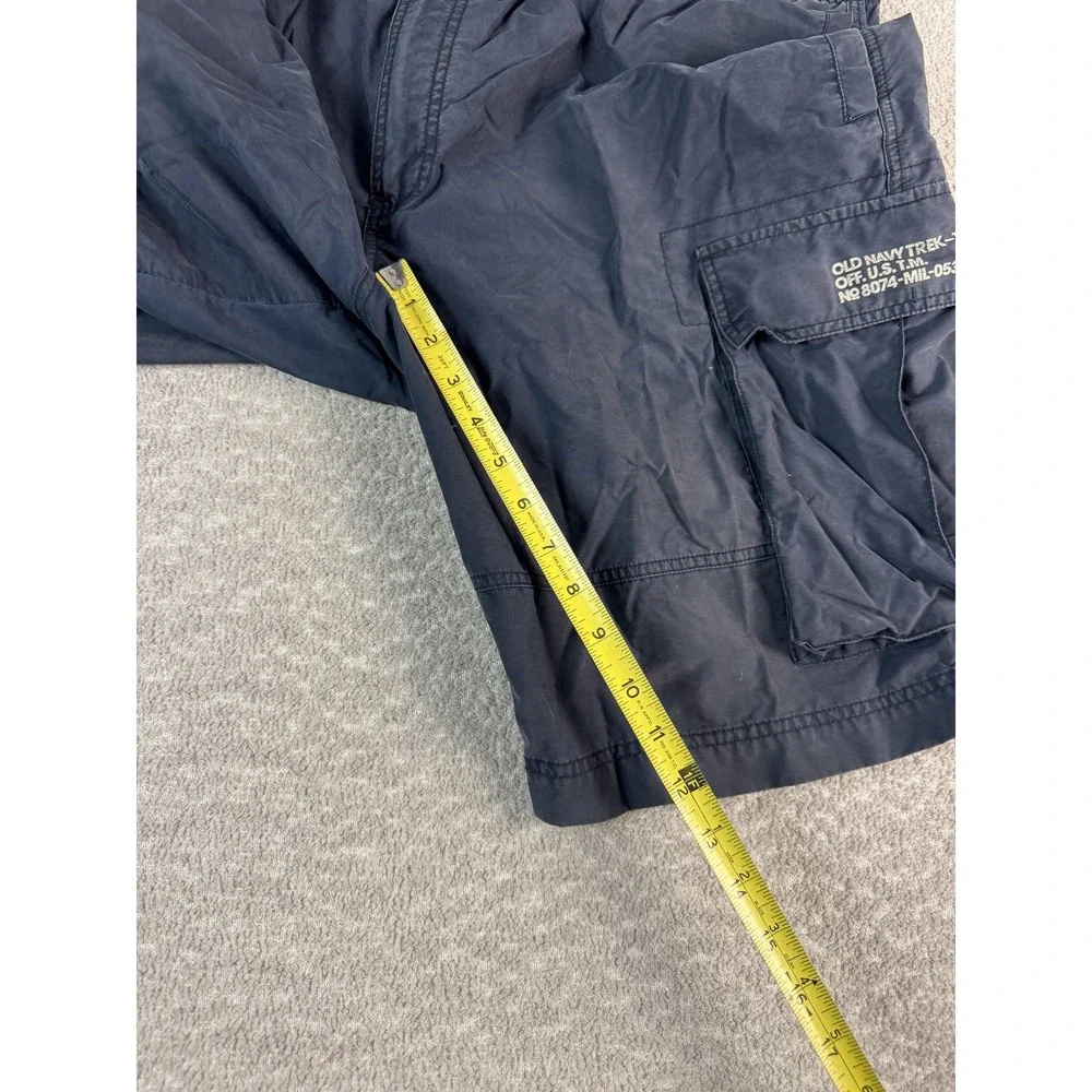 Old Navy‎ Shorts Mens Large Navy Army Cargo Hiking Belted Elastic Waist Pockets